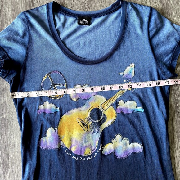 Rock and Roll Hall of Fame PEACE & DOVE Navy Ombre T-Shirt Woman’s Fitted XL - Picture 9 of 10